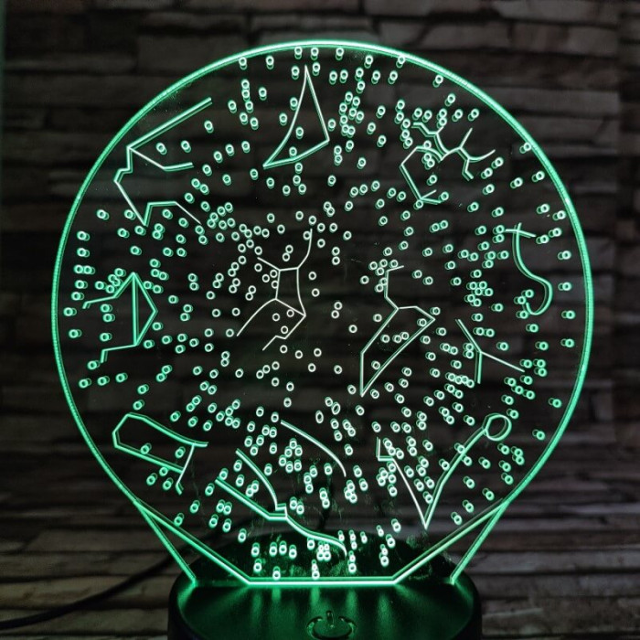 Csillagkép 7 színű 3D led lámpa