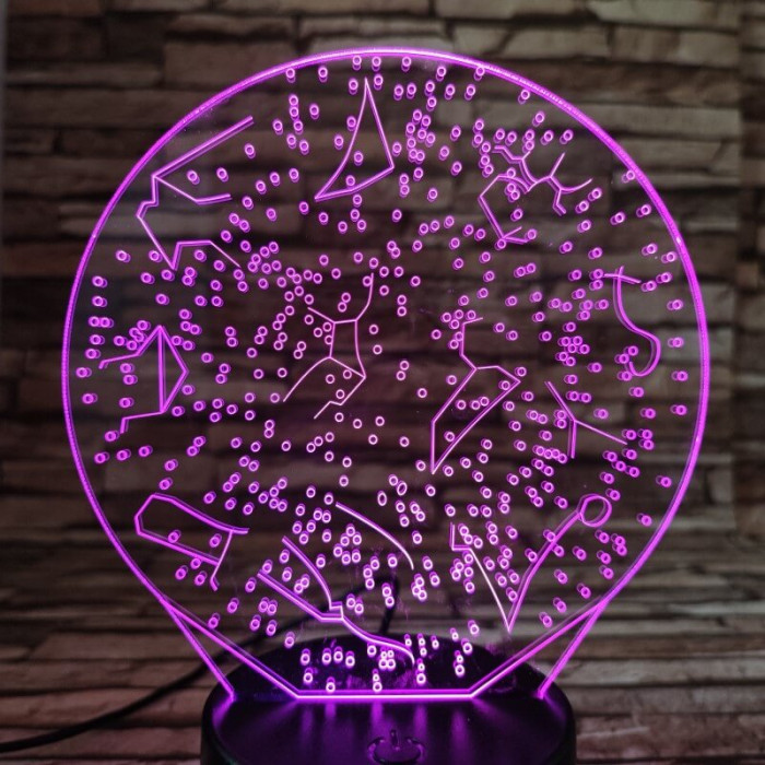 Csillagkép 7 színű 3D led lámpa