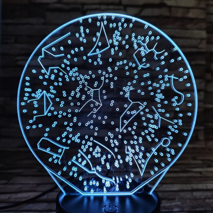 Csillagkép 7 színű 3D led lámpa