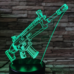 Golyószóró puska 7 színű 3D led lámpa