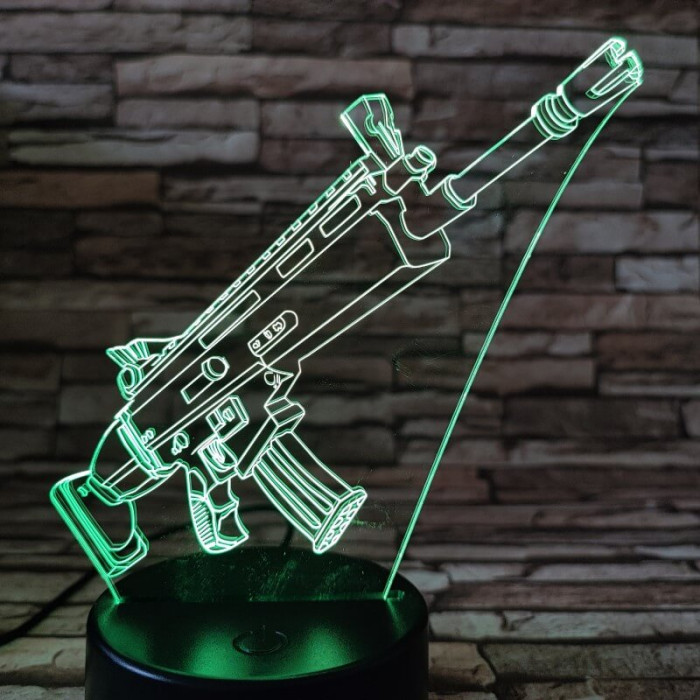 Golyószóró puska 7 színű 3D led lámpa