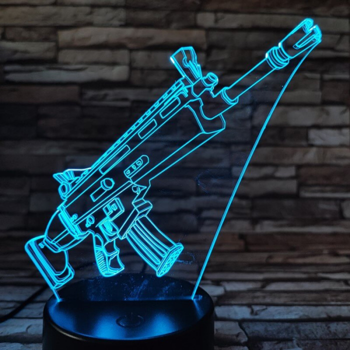 Golyószóró puska 7 színű 3D led lámpa