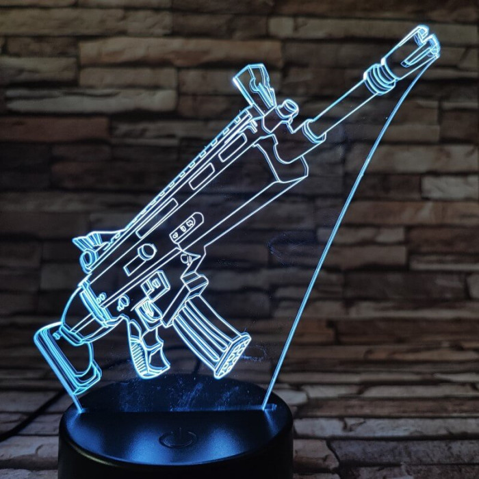 Golyószóró puska 7 színű 3D led lámpa