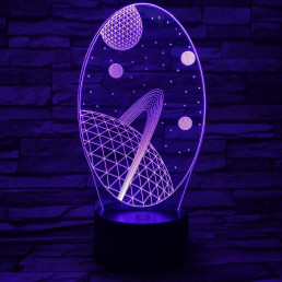 Bolygók 7 színű 3D led lámpa