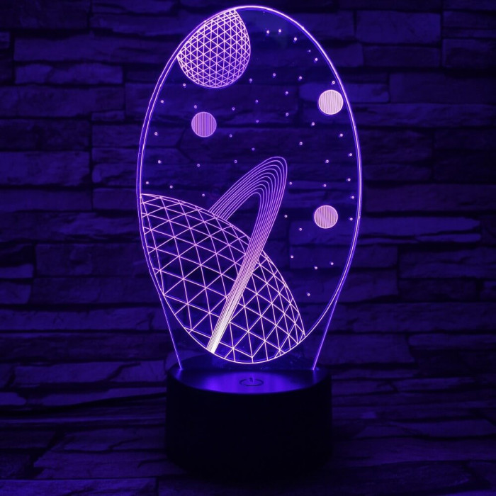 Bolygók 7 színű 3D led lámpa