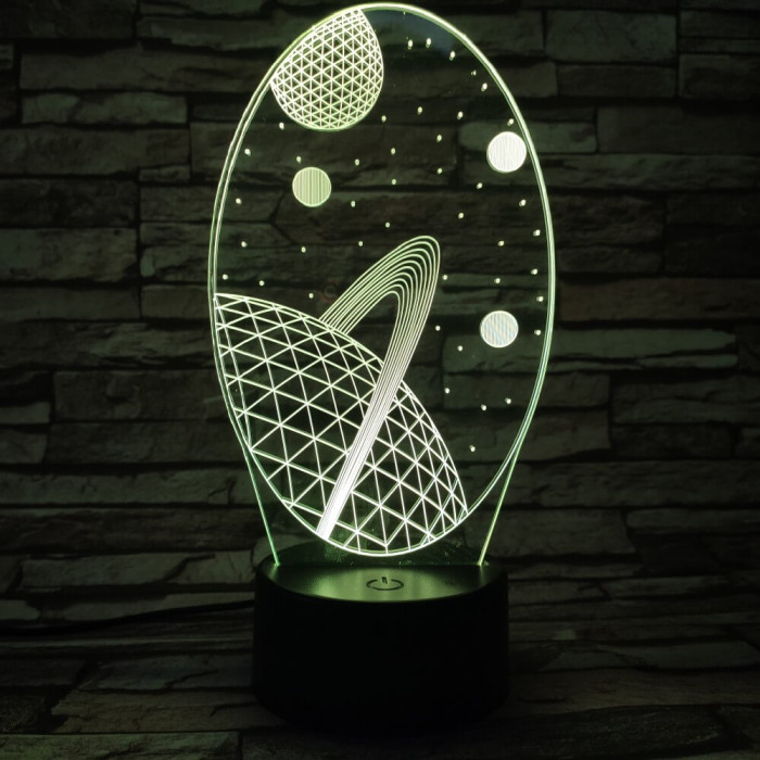 Bolygók 7 színű 3D led lámpa