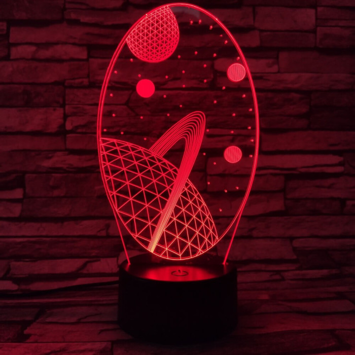 Bolygók 7 színű 3D led lámpa