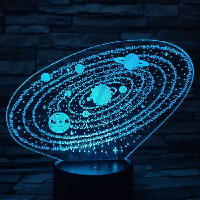 Bolygók 7 színű 3D led lámpa