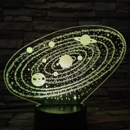 Bolygók 7 színű 3D led lámpa