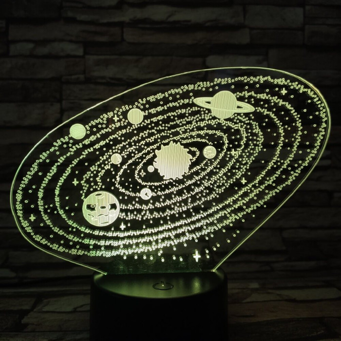 Bolygók 7 színű 3D led lámpa