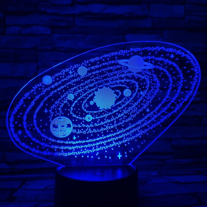 Bolygók 7 színű 3D led lámpa