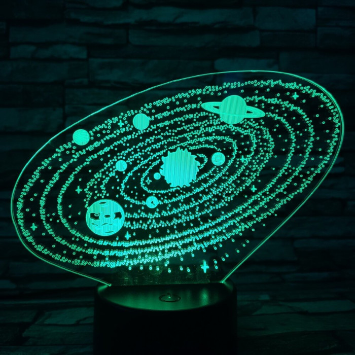 Bolygók 7 színű 3D led lámpa