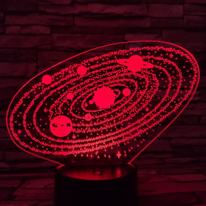 Bolygók 7 színű 3D led lámpa