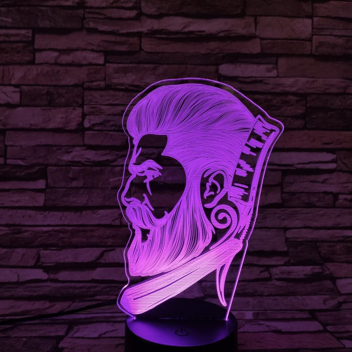 Borbély  7 színű 3D led lámpa