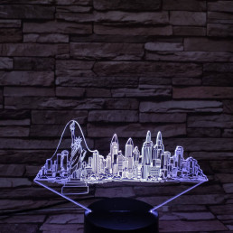 New York  7 színű 3D led lámpa