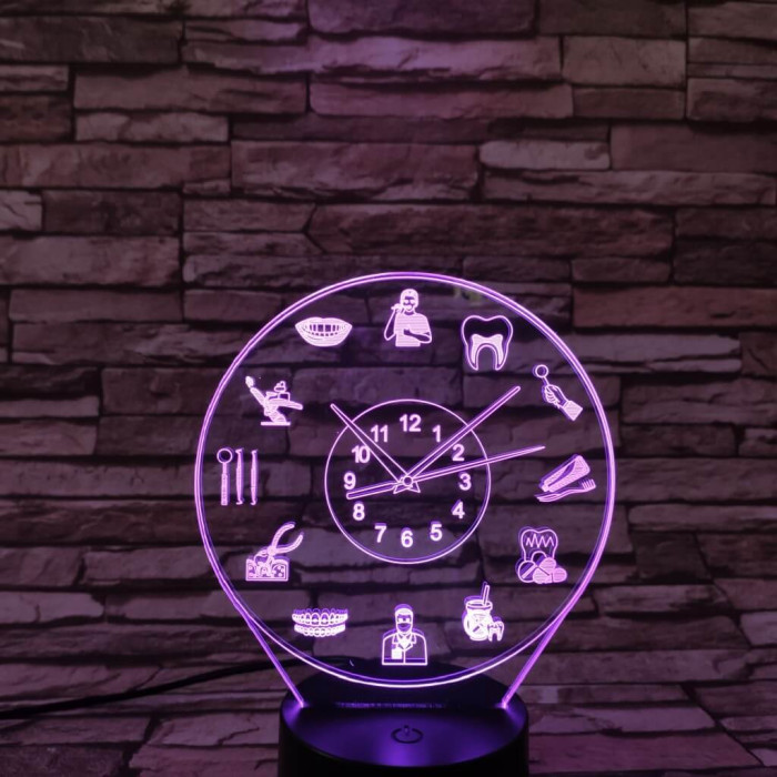 Fogorvos óra 7 színű 3D led lámpa
