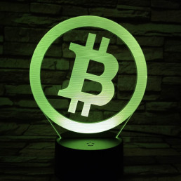 Bitcoin 7 színű 3D led lámpa