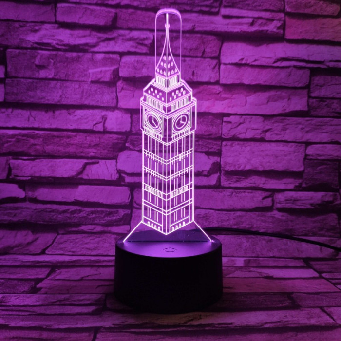 Big Ben 7 színű 3D led lámpa