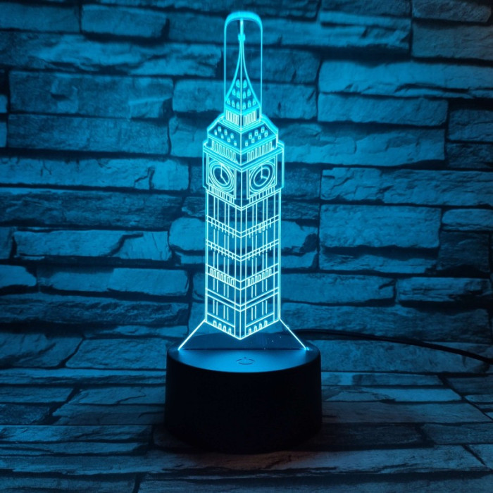 Big Ben 7 színű 3D led lámpa