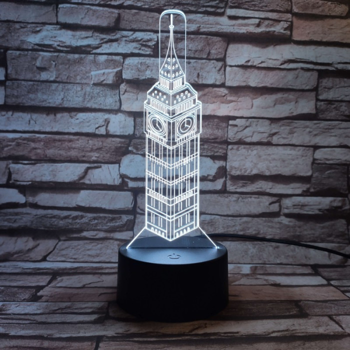 Big Ben 7 színű 3D led lámpa