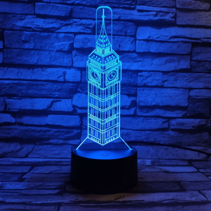 Big Ben 7 színű 3D led lámpa
