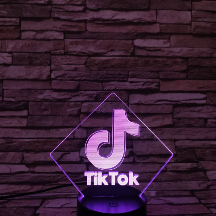 Tik Tok 7 színű 3D led lámpa