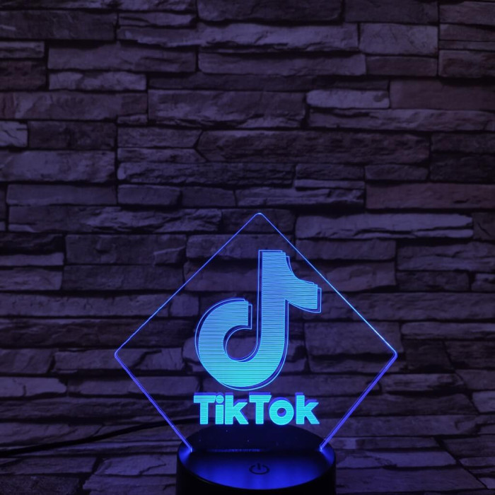 Tik Tok 7 színű 3D led lámpa