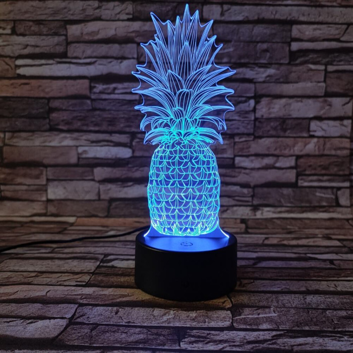 Ananász 7 színű 3D led lámpa