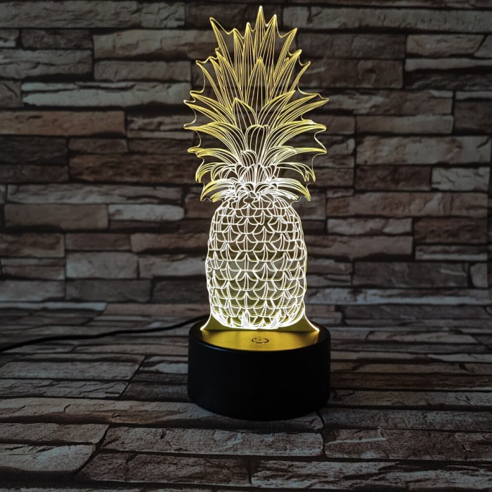Ananász 7 színű 3D led lámpa