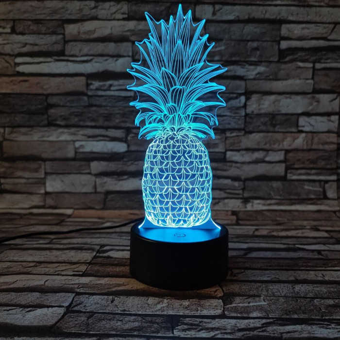Ananász 7 színű 3D led lámpa