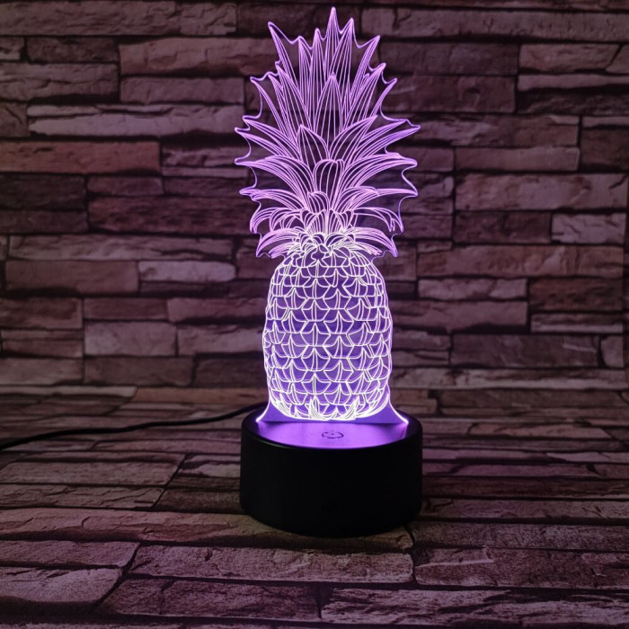 Ananász 7 színű 3D led lámpa