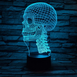 Koponya  7 színű 3D led lámpa