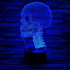 Koponya  7 színű 3D led lámpa