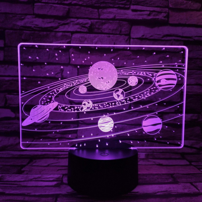 Naprendszer 7 színű 3D led lámpa