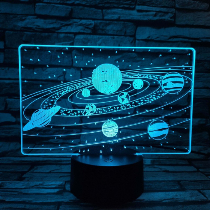 Naprendszer 7 színű 3D led lámpa