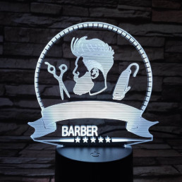 Barber Shop 7 színű 3D led lámpa