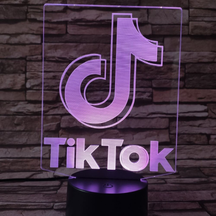 Tik Tok 7 színű 3D led lámpa