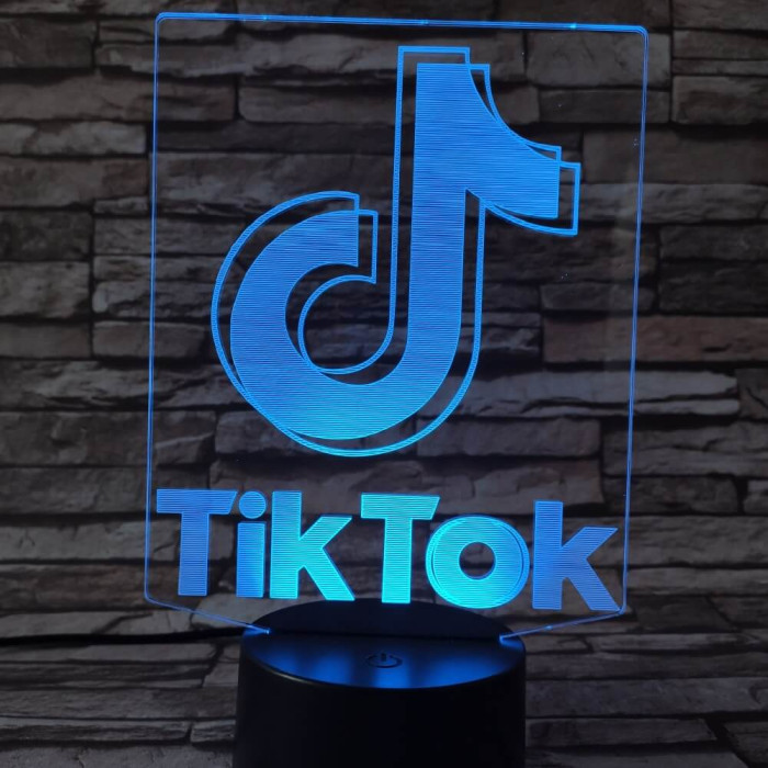Tik Tok 7 színű 3D led lámpa