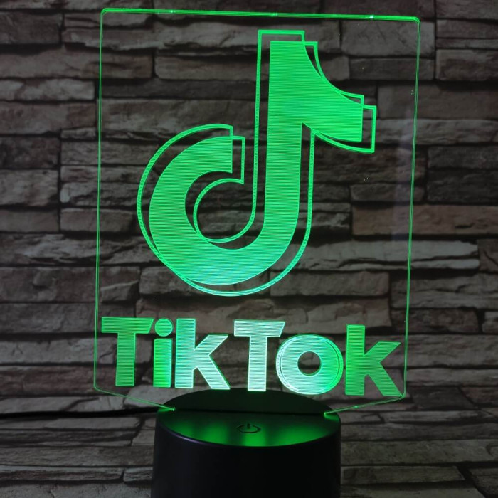 Tik Tok 7 színű 3D led lámpa