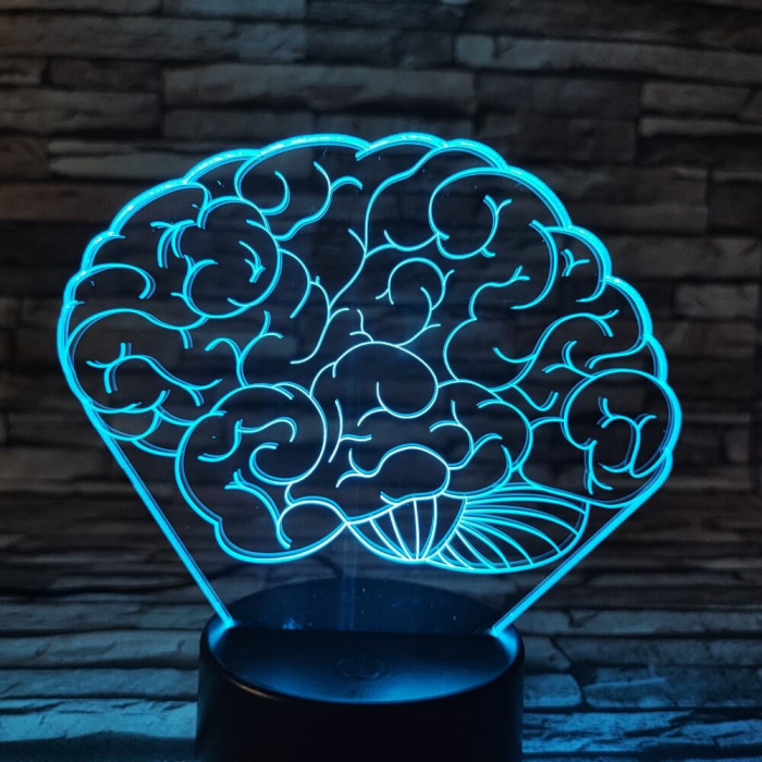 Agy 7 színű 3D led lámpa