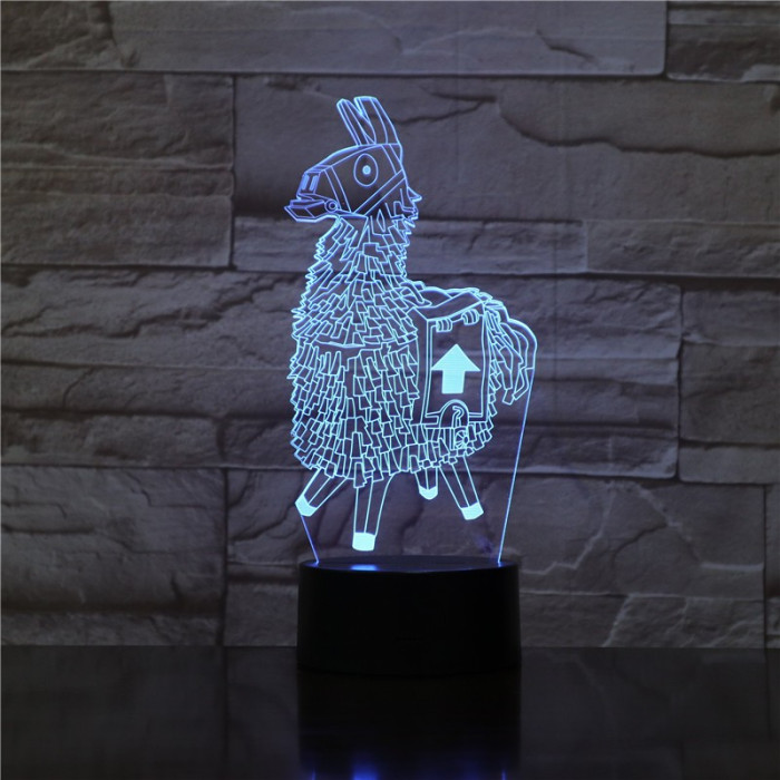 Láma 7 színű 3D led lámpa