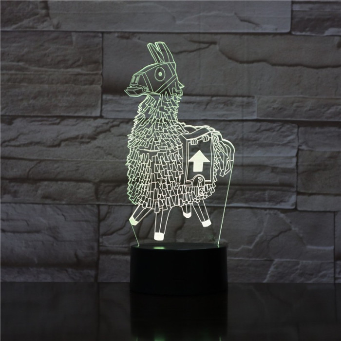 Láma 7 színű 3D led lámpa