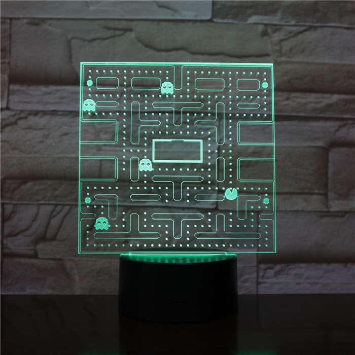 Packman  7 színű 3D led lámpa