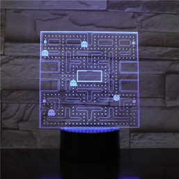 Packman  7 színű 3D led lámpa