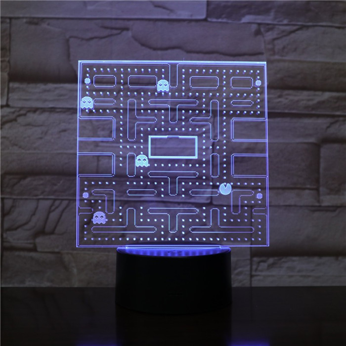 Packman  7 színű 3D led lámpa