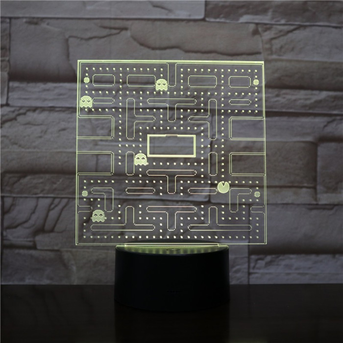 Packman  7 színű 3D led lámpa