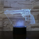 Pisztoly revolver  7 színű  3D led lámpa