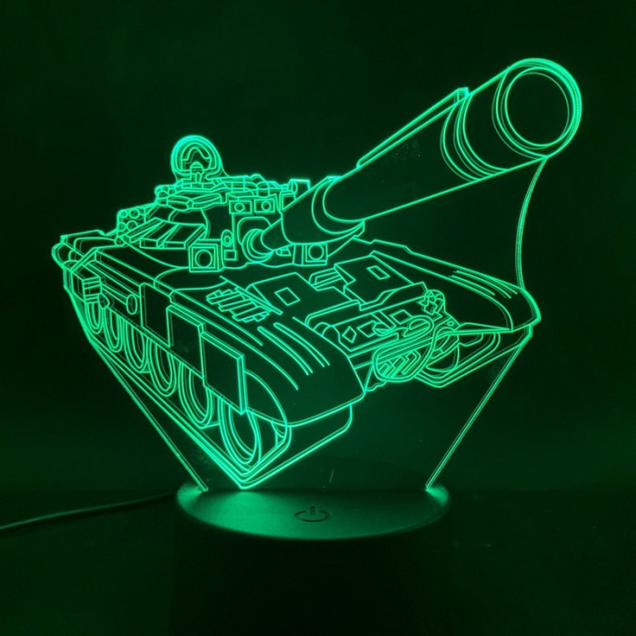 Tank 7 színű 3D led lámpa