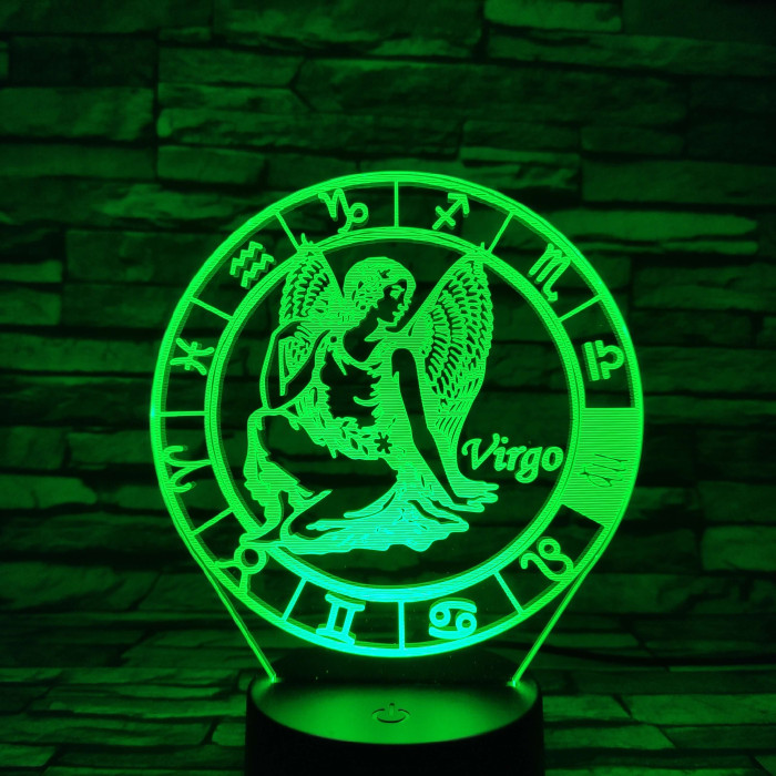 Szűz Horoszkóp 7 színű 3D led lámpa