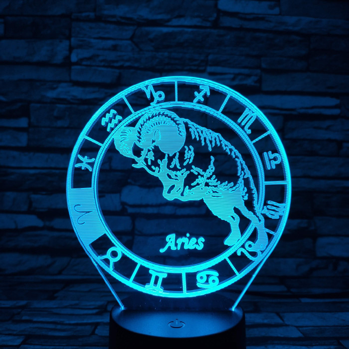 Kos Horoszkóp 7 színű 3D led lámpa